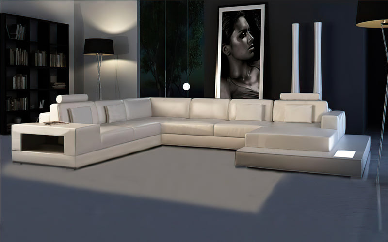 Theresa Modern U-Shape Leather Sectional – Jubilee Furniture