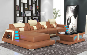 Ozzy Small Modern Leather Sectional