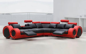 Bouie Leather Sectional with Adjustable Footrest