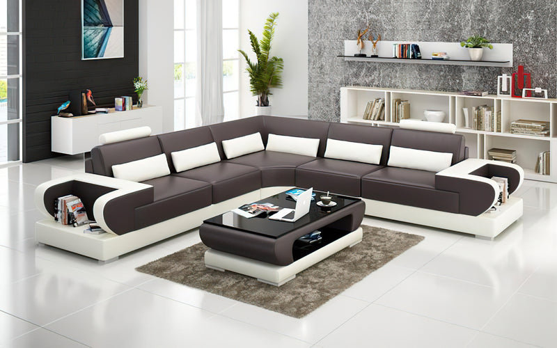 Mirak Modern Leather Sectional – Jubilee Furniture