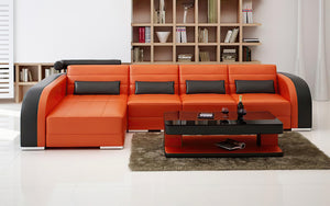 Hennessey Small Modern Leather Sectional