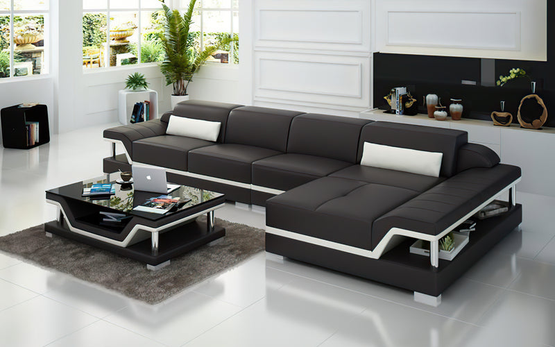 Taliya Small Modern Leather Sectional – Jubilee Furniture