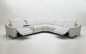 Rium Fabric Modern Sectional With Recliners