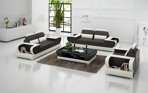 Mirak Modern Leather Sofa Set