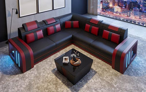 Ralutic Leather Corner Sectional with Side Storage