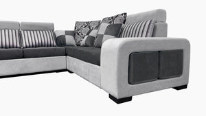 Selena Modular Tufted Sectional With Chaise(Dark Grey & Light Grey)