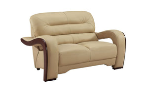 Daskiny Leather Beige Sofa Set