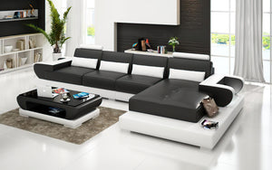 Mirak Small Modern Leather Sectional