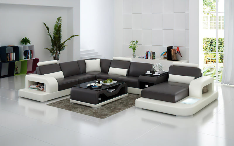 Tara Modern U-Shape Leather Sectional – Jubilee Furniture