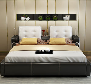 Campbell Tech Smart Modern Leather Bed
