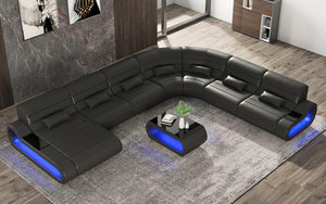 Catina XL Leather Sectional with LED Light