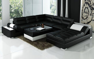 Thataway Modern Leather Sectional with Storage