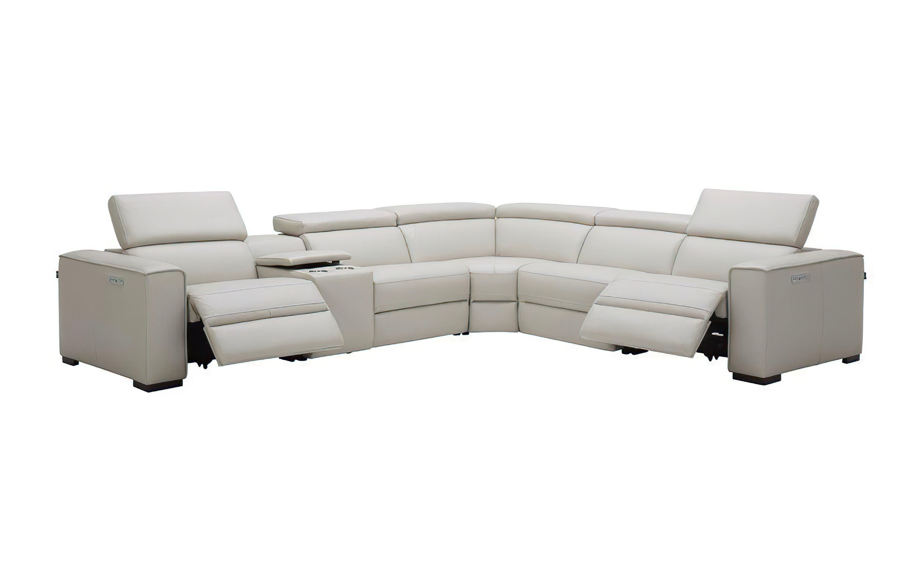 Birt Leather Sectional Sofa With Recliners
