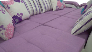 Selena Purple & White Modular Tufted Sectional