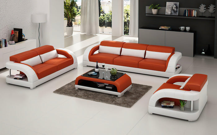 Monte Modern Leather Sofa Set