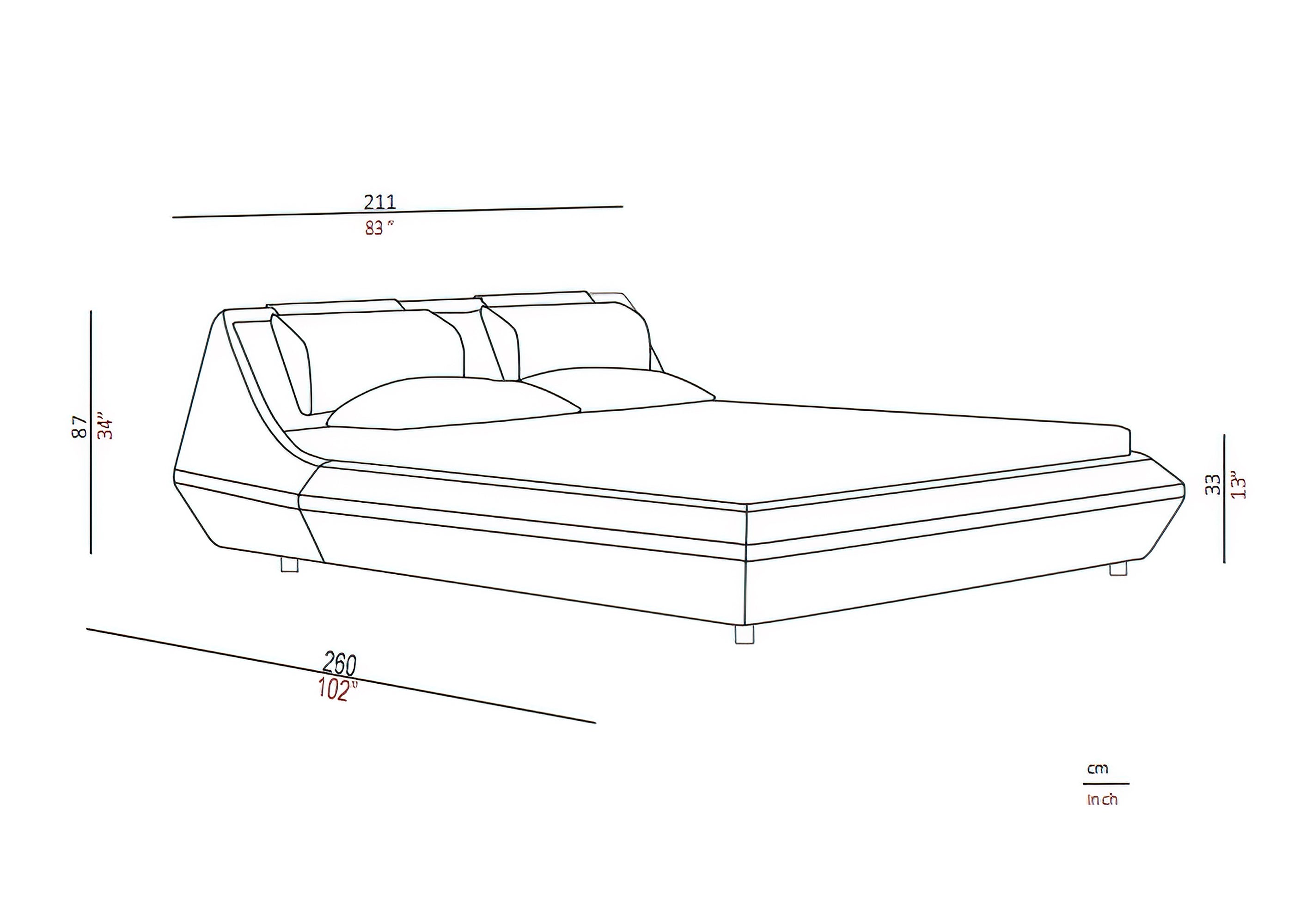 Milan Light Leather Bed