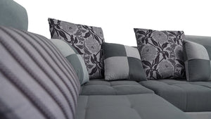 Selena Modular Tufted Sectional With Chaise(Dark Grey & Light Grey)