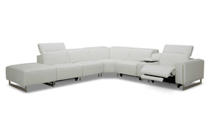 VOYAGE MODERN LEATHER SECTIONAL WITH OTTOMAN