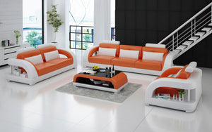 Lacus Modern Leather Sofa Set