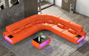 Catina Modern Leather Corner Sectional