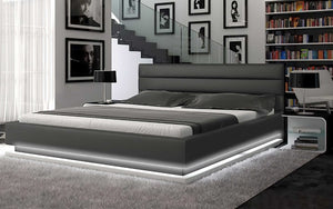 Ramirez Modern Leather Bed with LED Lights