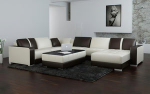 Ceaira Modern Modular Tufted Leather Sectional