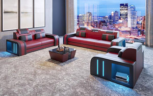 Ralutic Leather Sofa Set with LED Light