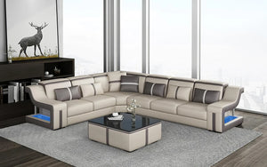 Lisa Leather Corner Sectional with LED Light