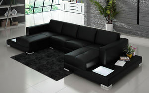 Corbin Leather Sectional with LED Light