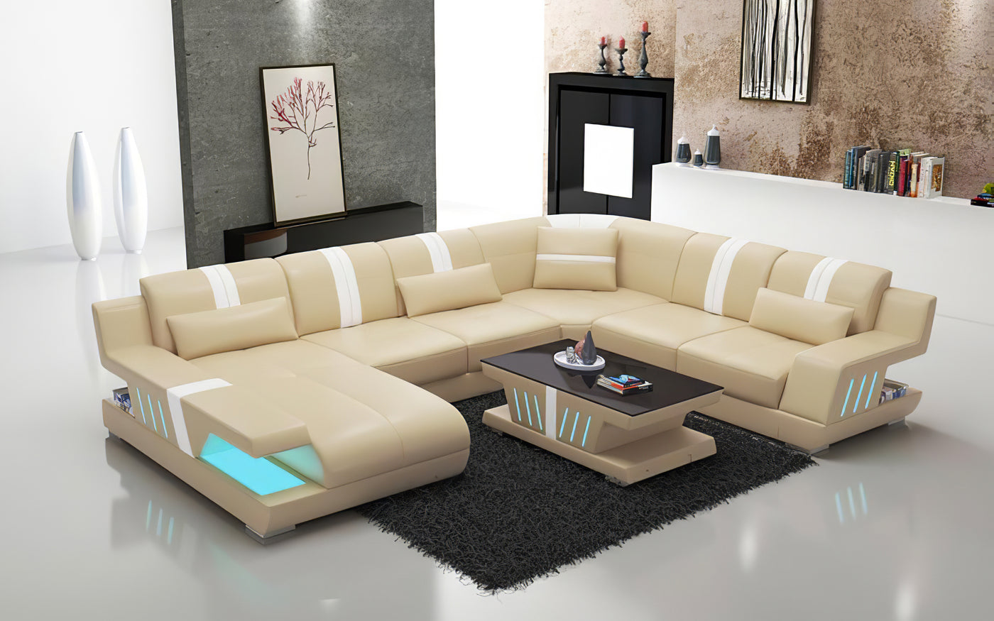Yuli Modern Leather Sectional|Modern Furniture Store Las Vegas ...