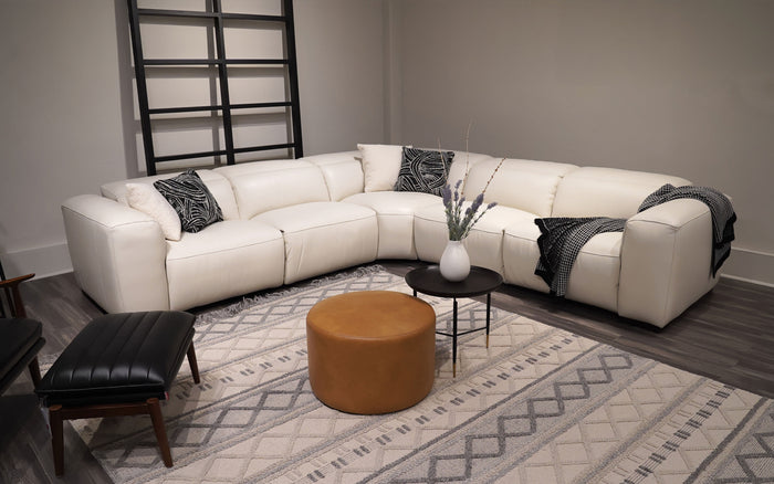 Rose Modern Leather Reclining Sectional