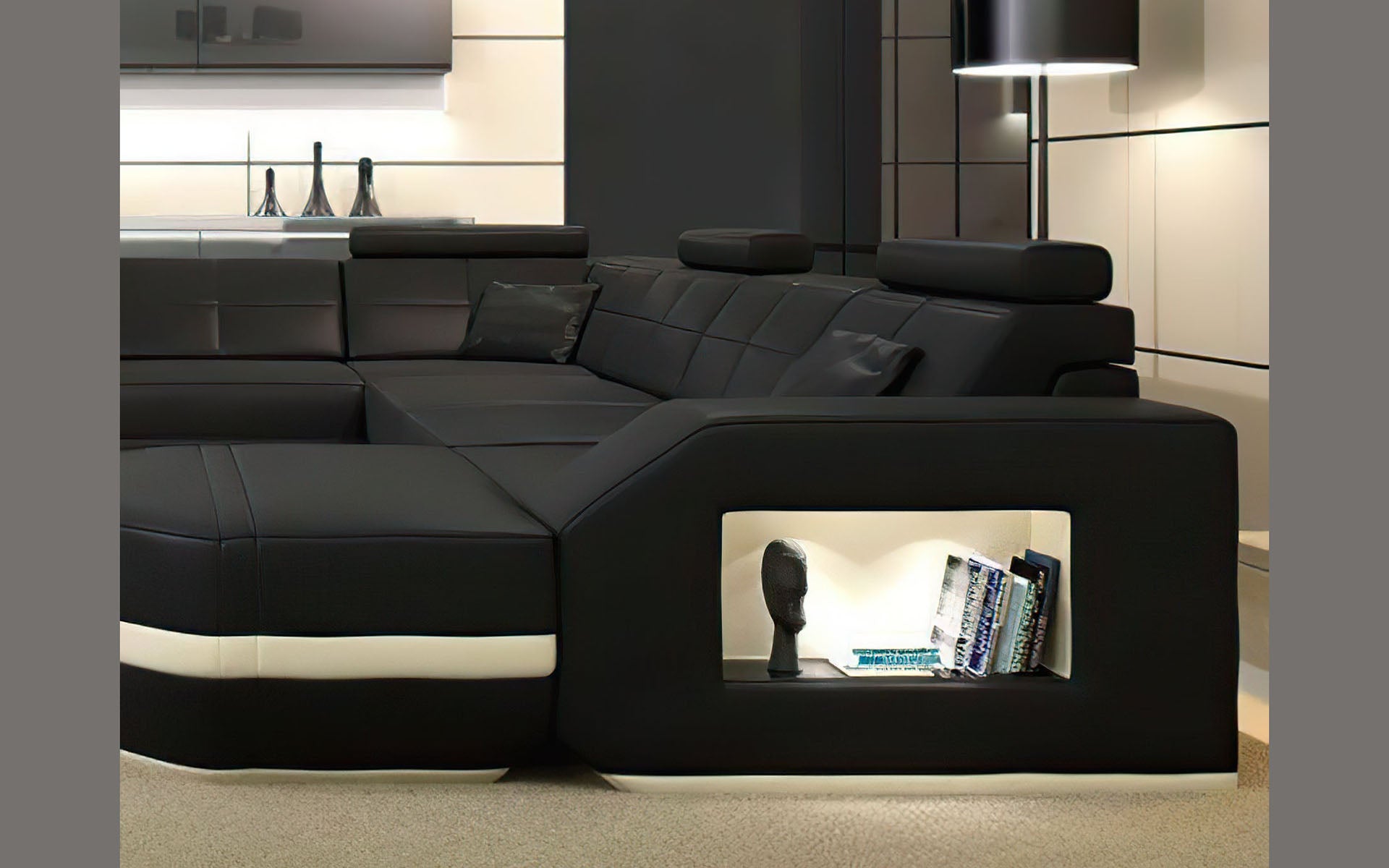 Nyx Leather Sectional with Storage