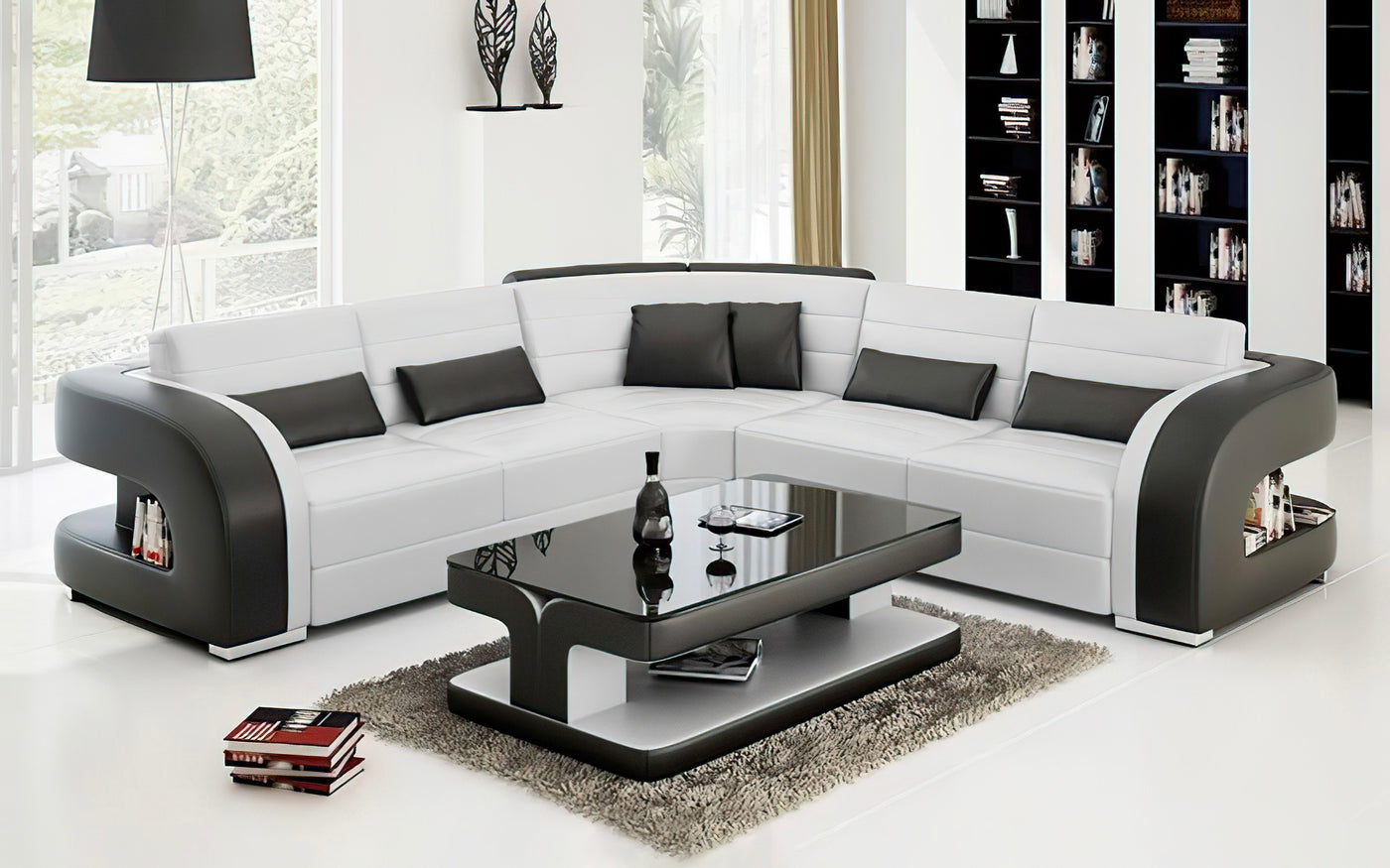 Hennessey Modern Leather Sectional – Jubilee Furniture
