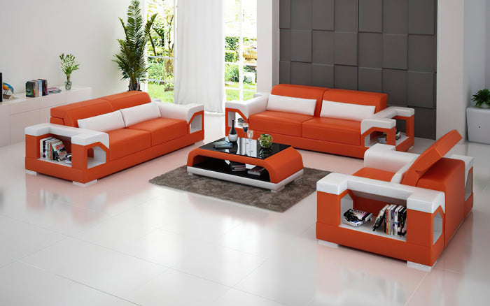 Edwin Modern Leather Sofa Set