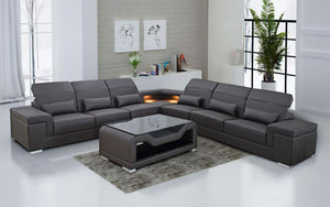 Althea Ulta Modern Leather L-Shape Sectional Couch