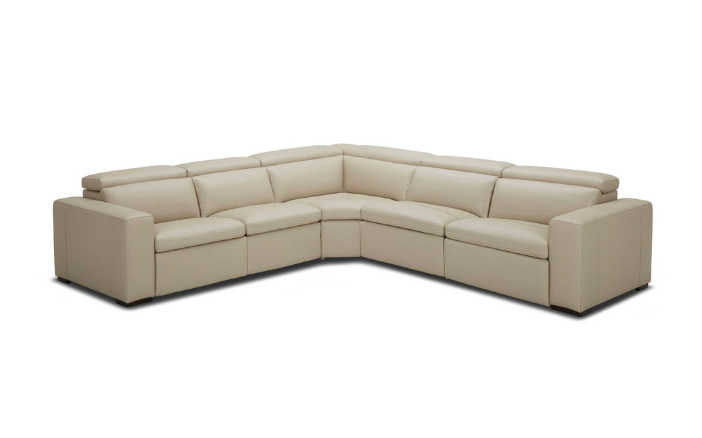 Motique Modern Leather Sectional with Recliner