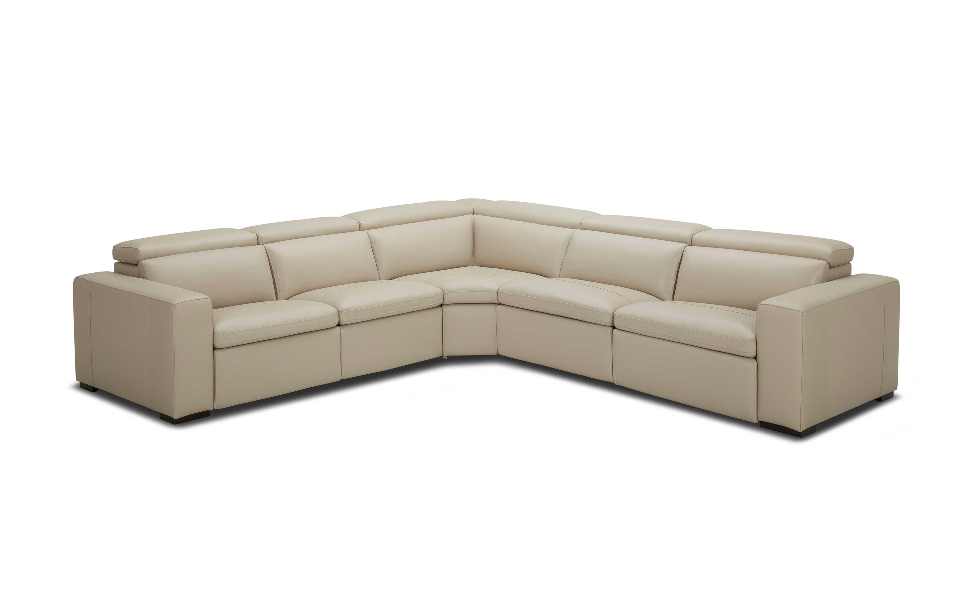 Motique Modern Leather Sectional with Recliner