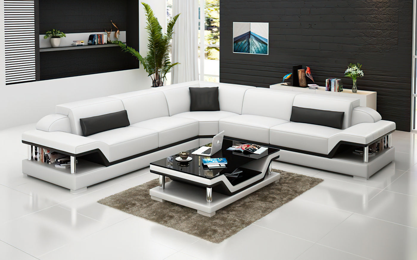 Taliya Modern Leather Sectional – Jubilee Furniture