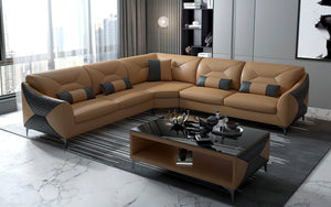Bysic Leather Symmetrical Sectional