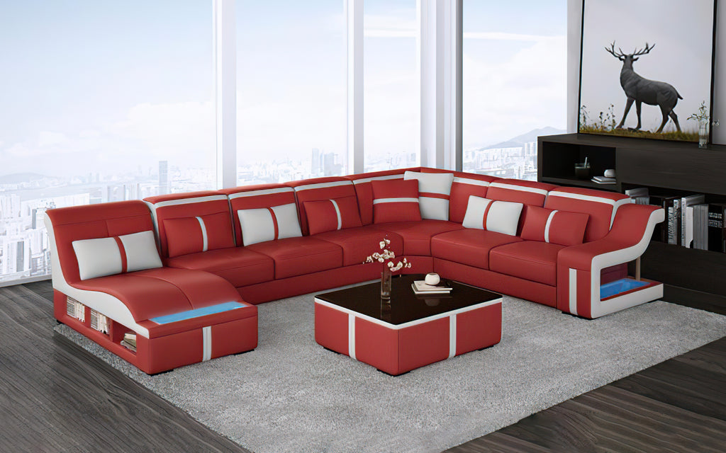 Lisa Modern U Shape Leather Sectional