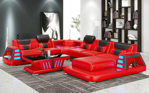 Ozzy Modern Leather Sectional