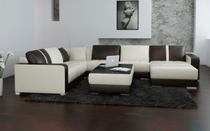Ceaira Modern Modular Tufted Leather Sectional