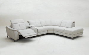 Rium Modern Fabric Sectional With Recliners