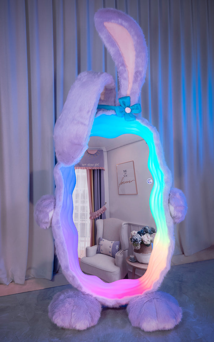 Futuristic Purple Rabbit Mirror