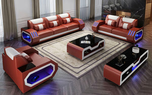 Omont Modern Leather Sofa Set