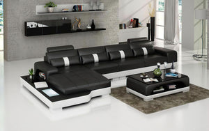 Kendrick Leather Sectional with Adjustable Headrest