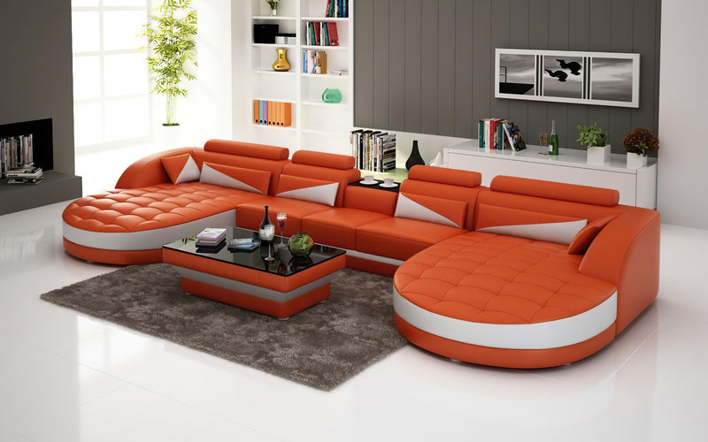 Modern Geode Leather Sectional U Shape-Two Chaise|Jubilee Furniture ...