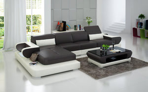 Ezrael Small Modern Leather Sectional