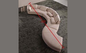 Freida Curve Shape Leather Sofa