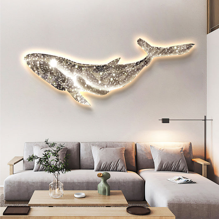 Futuristic Wall Art Whales Jumping Ⅰ